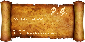 Poliak Gábor névjegykártya